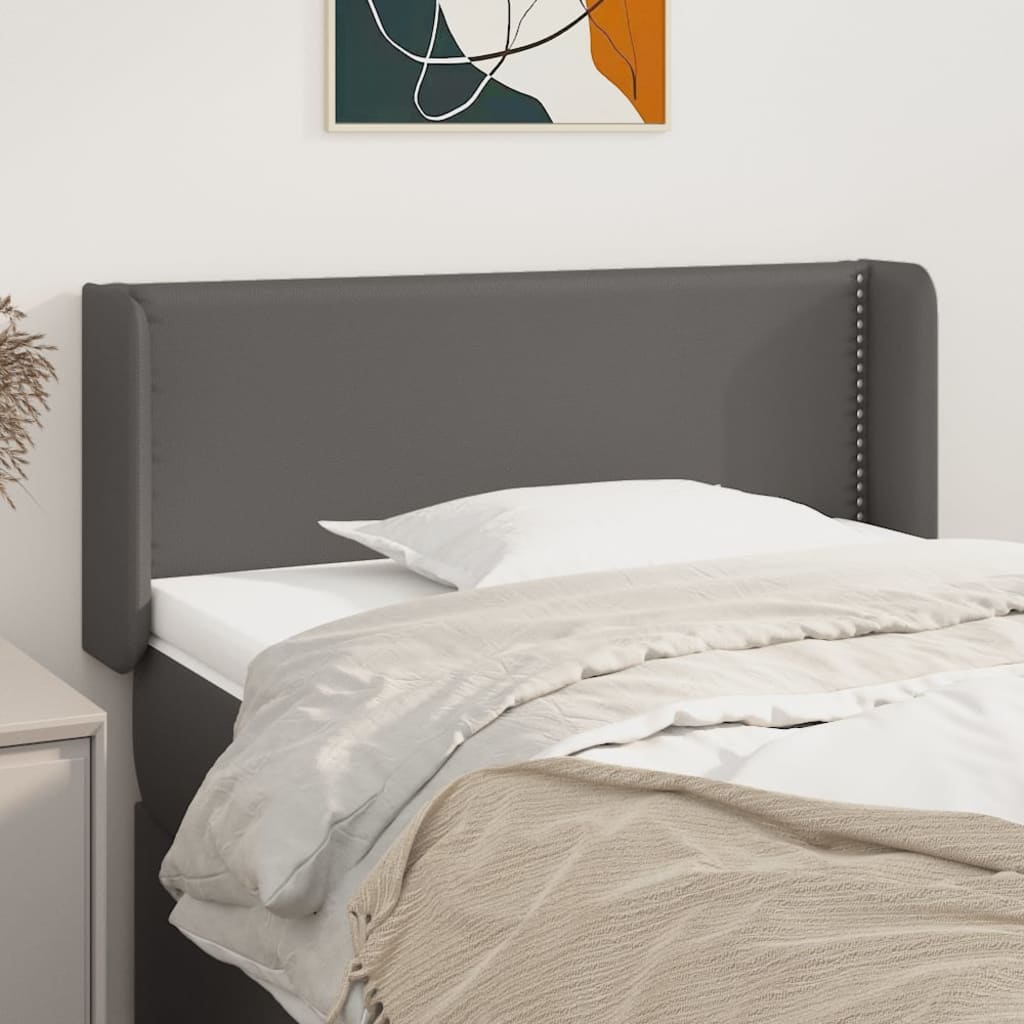 Hoofdbord met randen 103x16x78/88 cm kunstleer grijs is nu te koop bij PeponiXL, paradijselijk wonen!