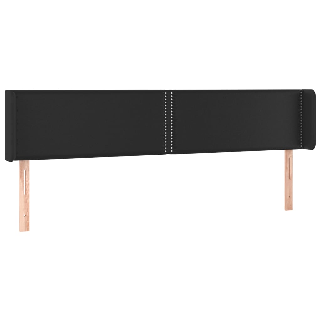 Hoofdbord met randen 203x16x78/88 cm kunstleer zwart is nu te koop bij PeponiXL, paradijselijk wonen!