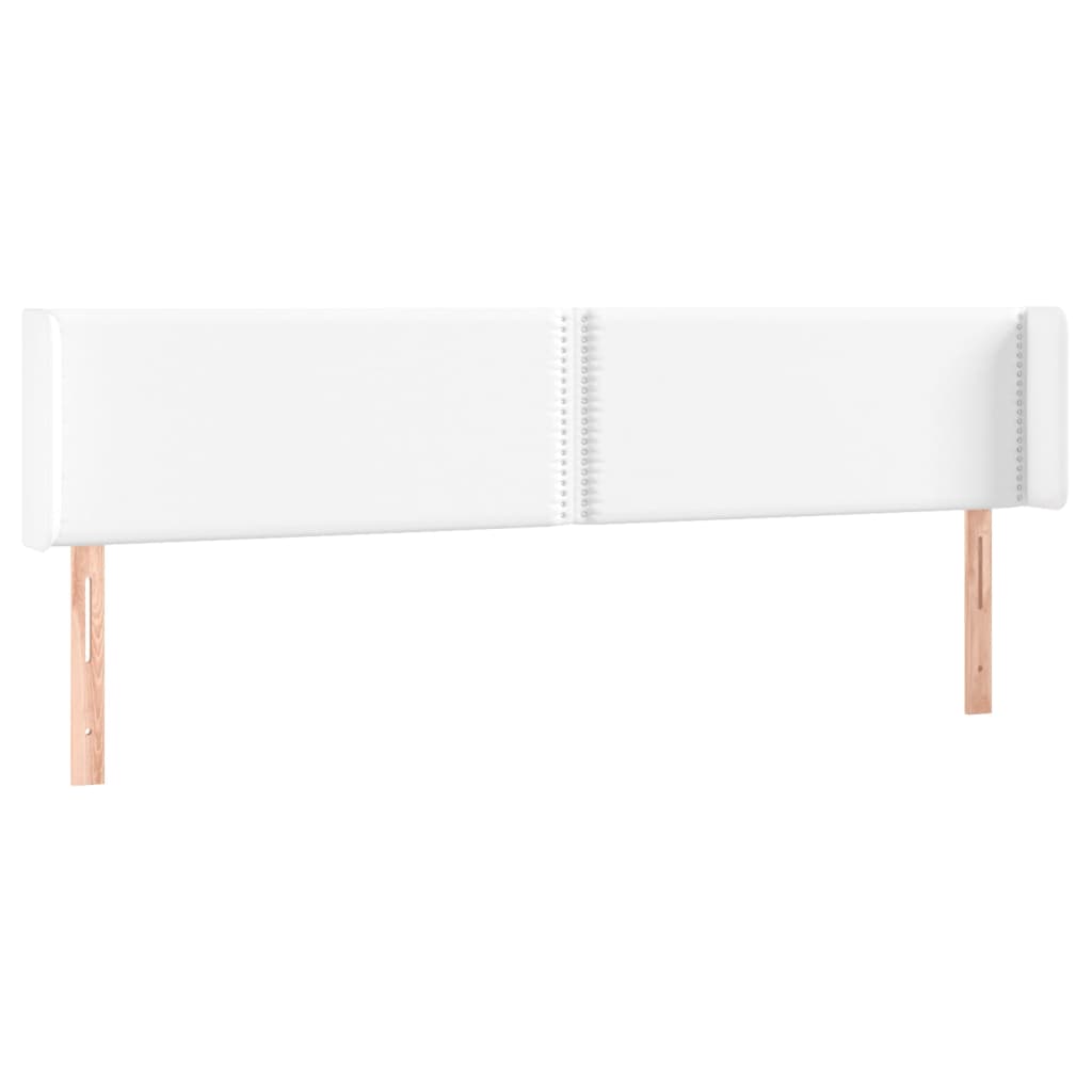 Hoofdbord met randen 203x16x78/88 cm kunstleer wit is nu te koop bij PeponiXL, paradijselijk wonen!