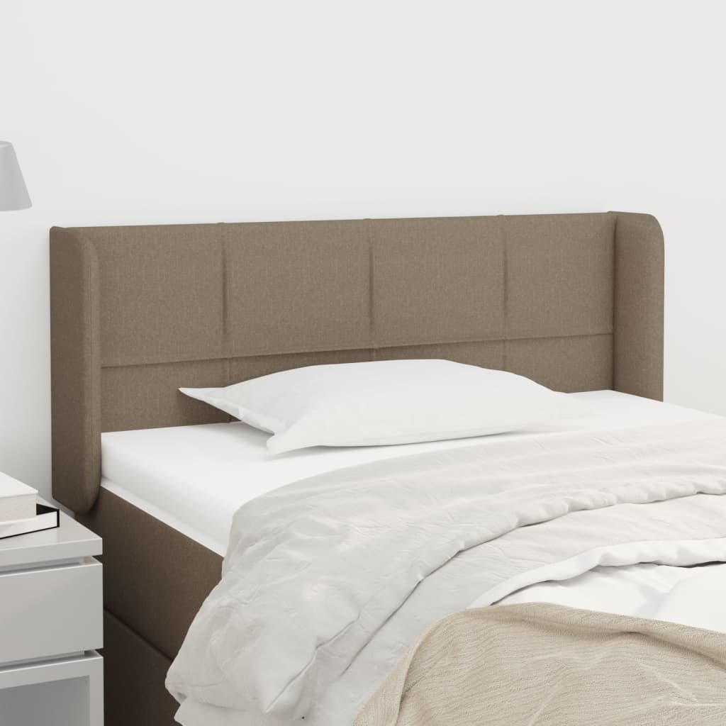 Hoofdbord met randen 83x16x78/88 cm stof taupe is nu te koop bij PeponiXL, paradijselijk wonen!