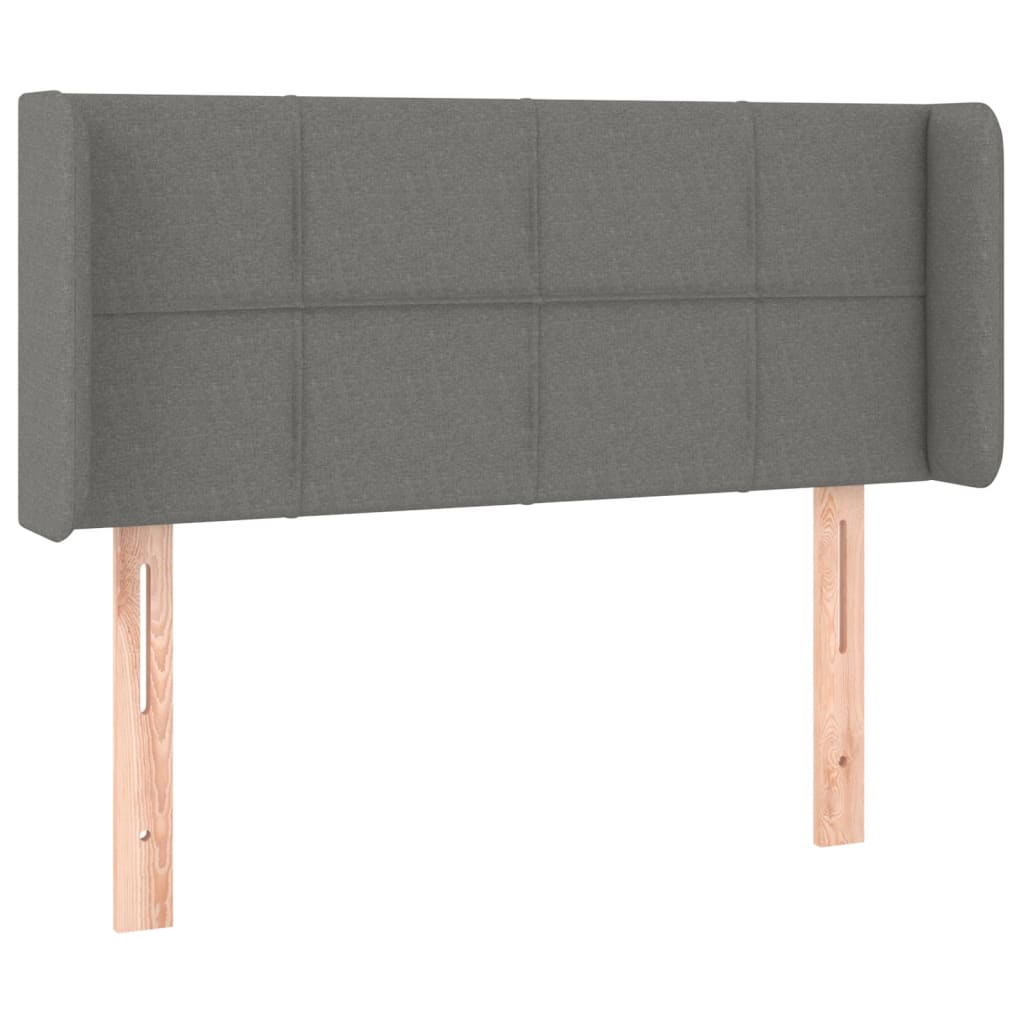 Hoofdbord met randen 93x16x78/88 cm stof donkergrijs is nu te koop bij PeponiXL, paradijselijk wonen!