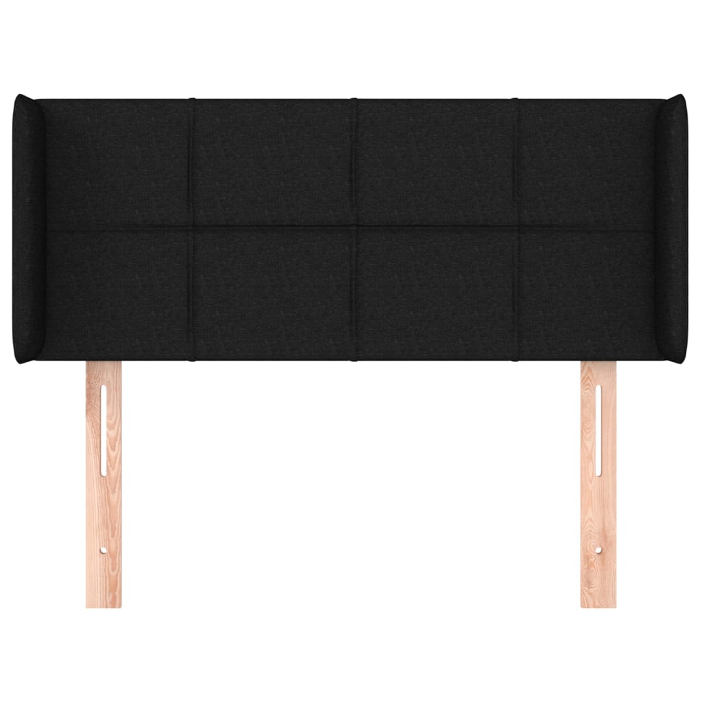 Hoofdbord met randen 93x16x78/88 cm stof zwart is nu te koop bij PeponiXL, paradijselijk wonen!