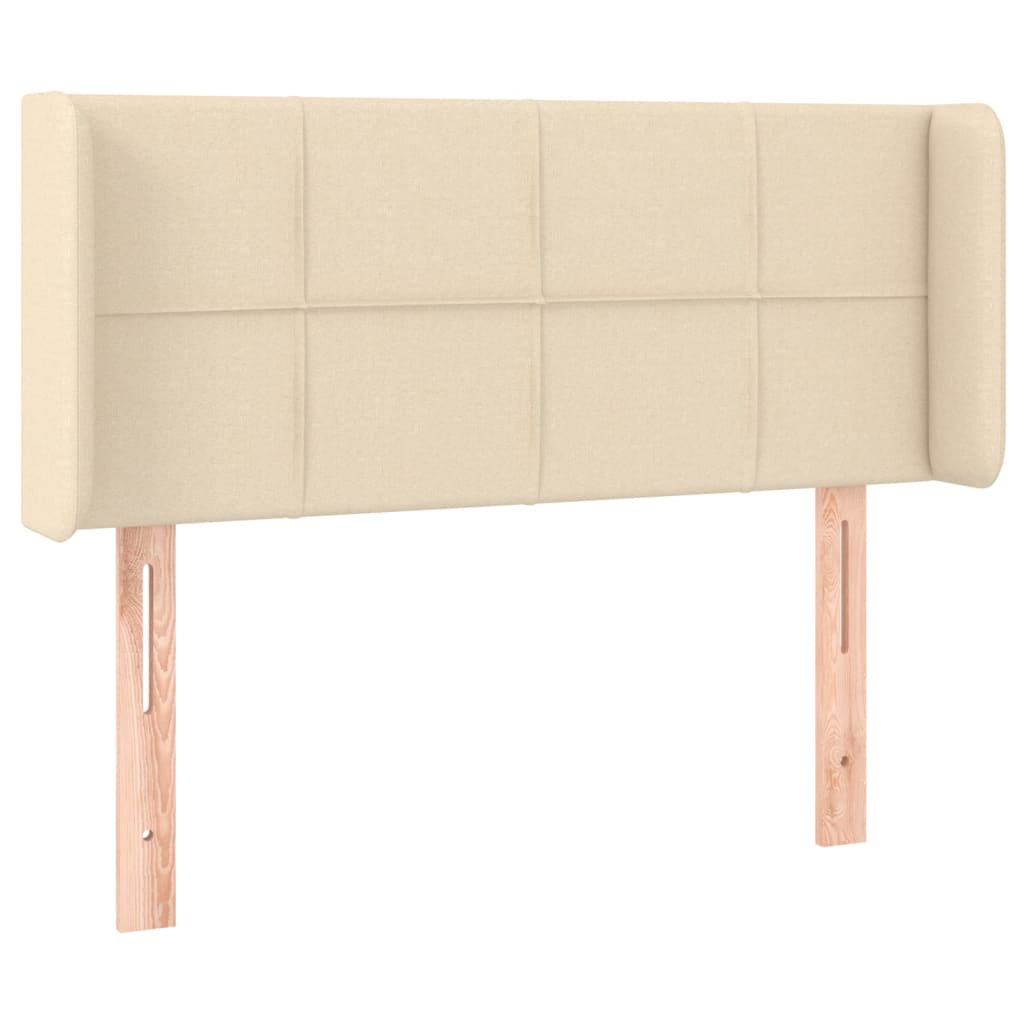 Hoofdbord met randen 93x16x78/88 cm stof crèmekleurig is nu te koop bij PeponiXL, paradijselijk wonen!