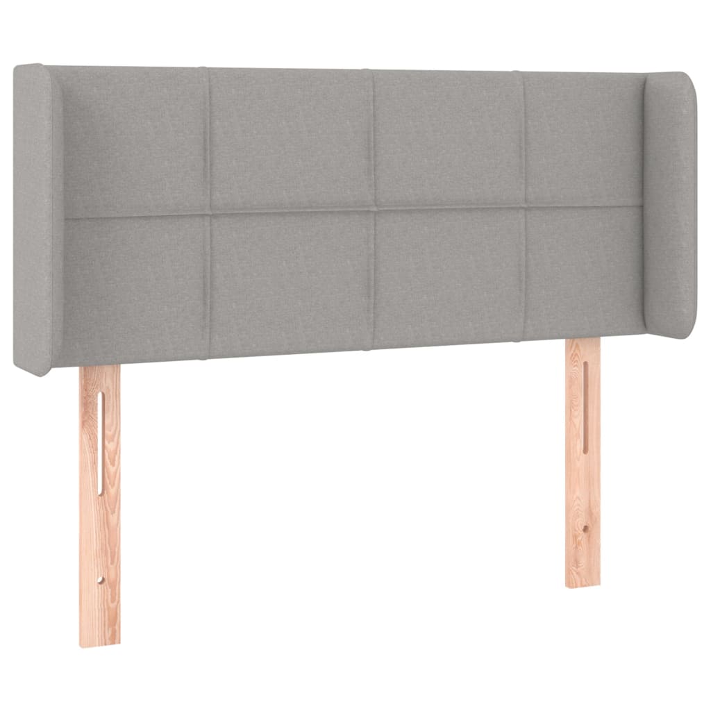 Hoofdbord met randen 103x16x78/88 cm stof lichtgrijs is nu te koop bij PeponiXL, paradijselijk wonen!