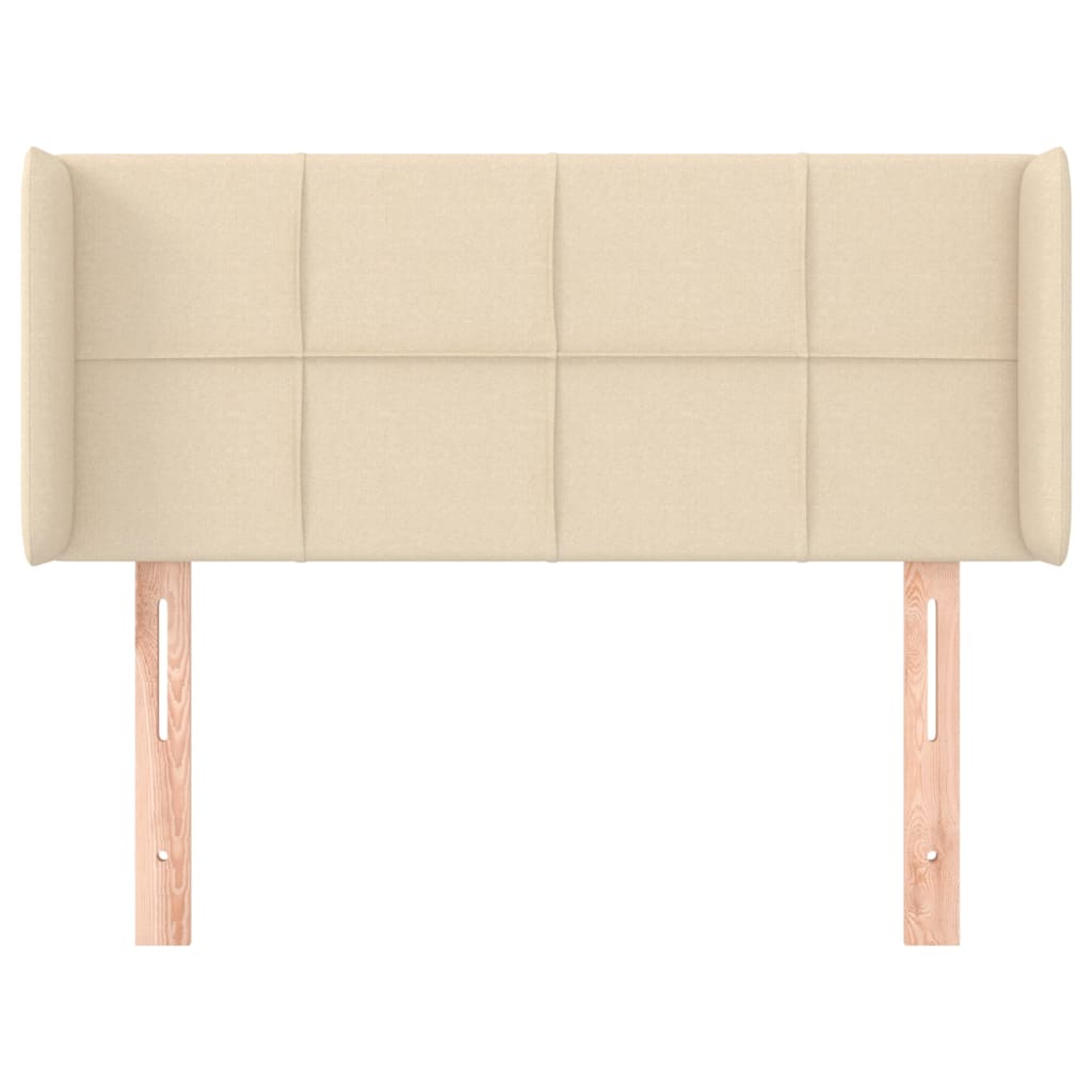 Hoofdbord met randen 103x16x78/88 cm stof crèmekleurig is nu te koop bij PeponiXL, paradijselijk wonen!
