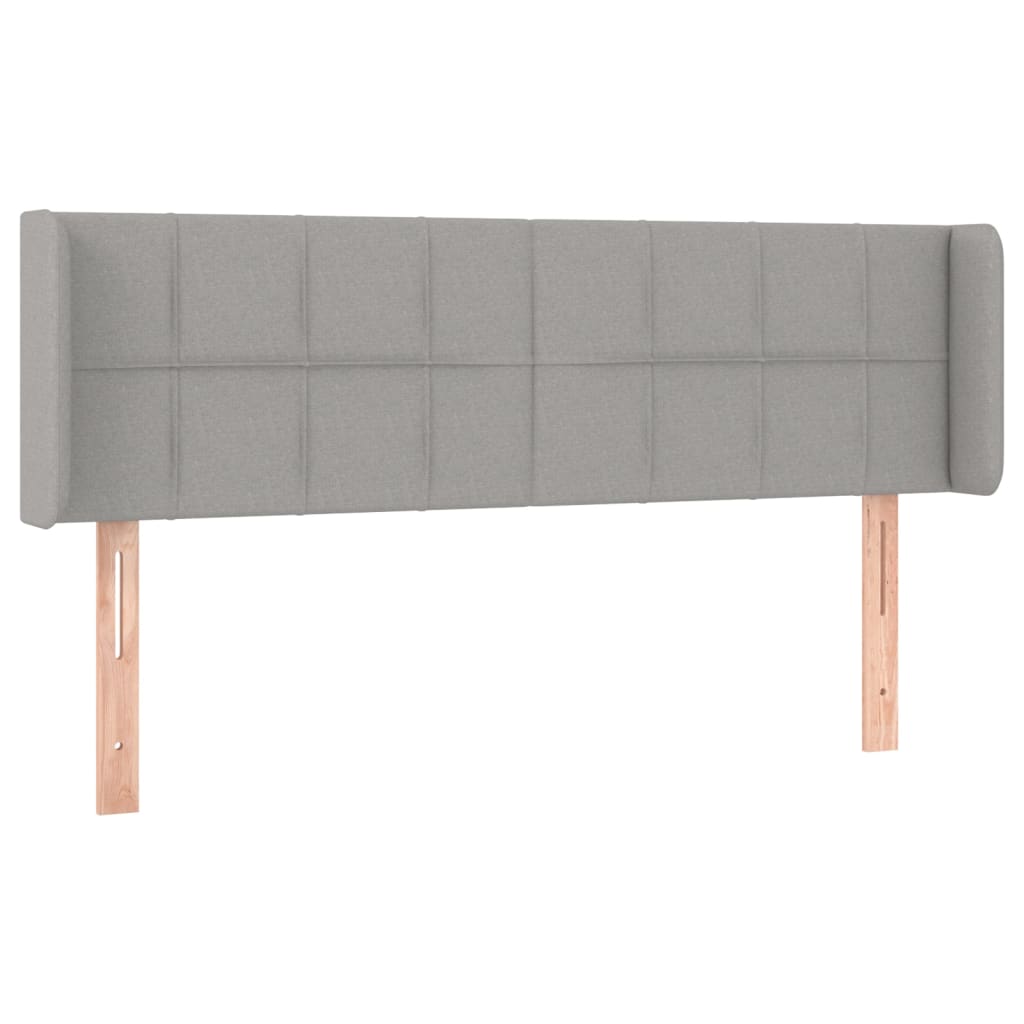 Hoofdbord met randen 147x16x78/88 cm stof lichtgrijs is nu te koop bij PeponiXL, paradijselijk wonen!