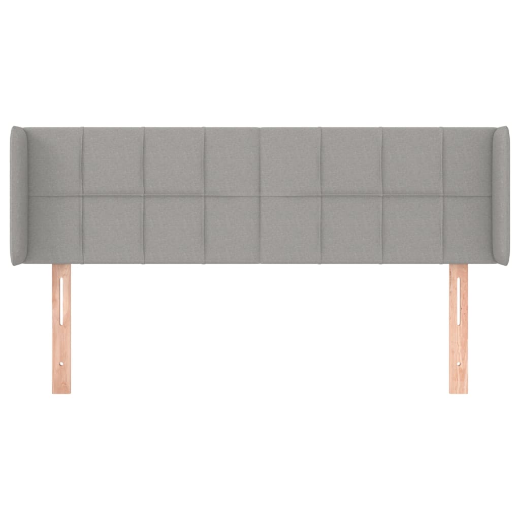 Hoofdbord met randen 147x16x78/88 cm stof lichtgrijs is nu te koop bij PeponiXL, paradijselijk wonen!