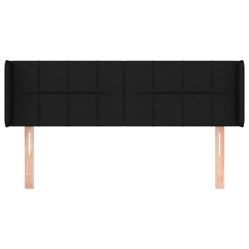 Hoofdbord met randen 147x16x78/88 cm stof zwart is nu te koop bij PeponiXL, paradijselijk wonen!