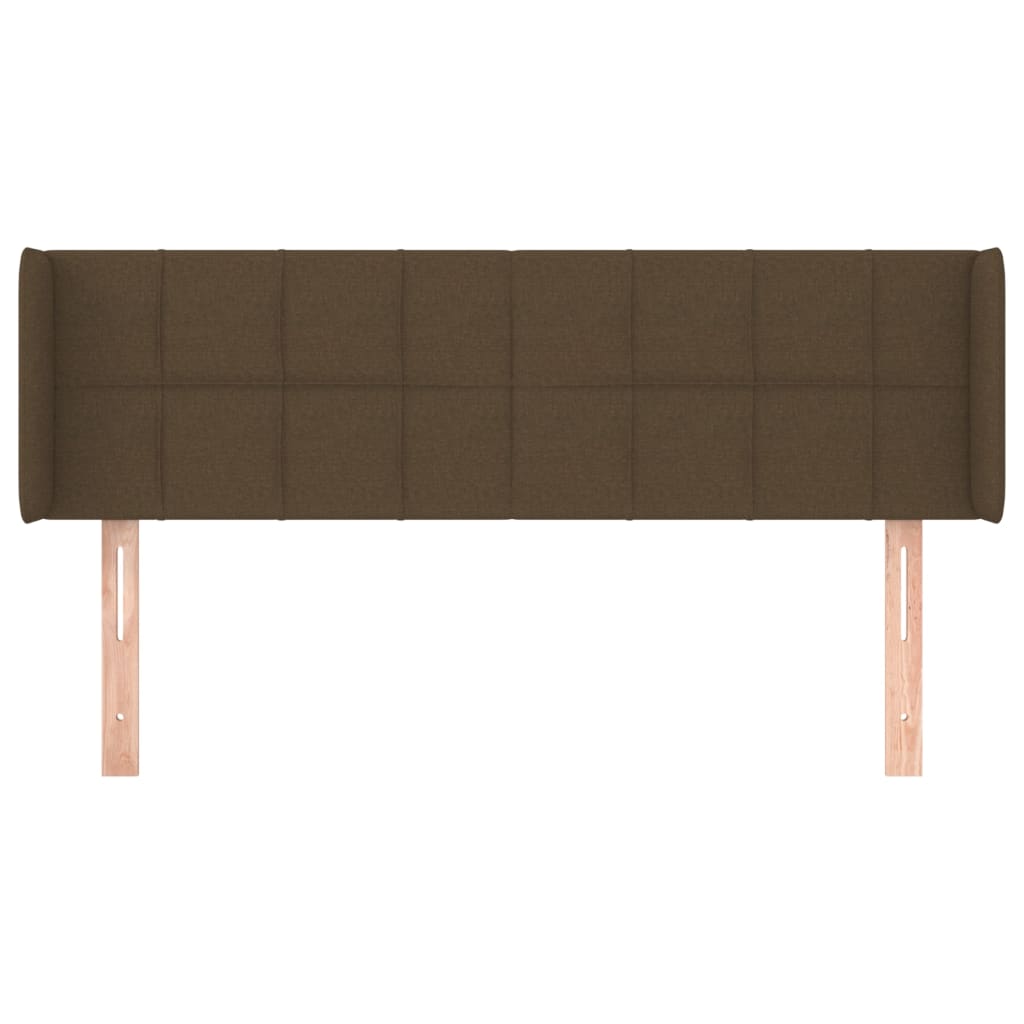 Hoofdbord met randen 147x16x78/88 cm stof donkerbruin is nu te koop bij PeponiXL, paradijselijk wonen!