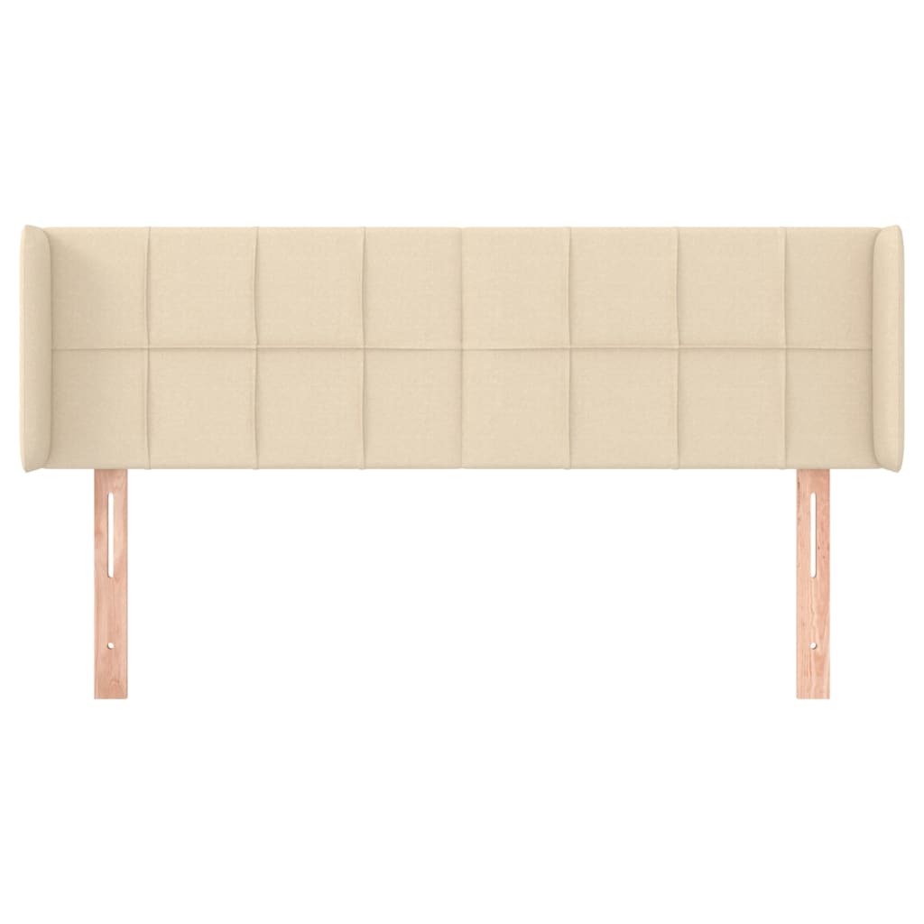 Hoofdbord met randen 147x16x78/88 cm stof crèmekleurig is nu te koop bij PeponiXL, paradijselijk wonen!