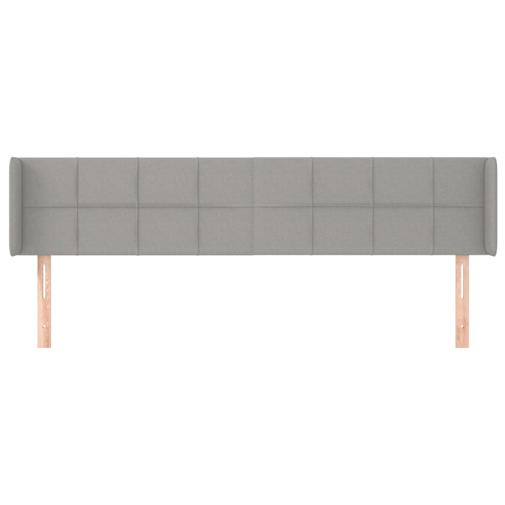Hoofdbord met randen 163x16x78/88 cm stof lichtgrijs is nu te koop bij PeponiXL, paradijselijk wonen!