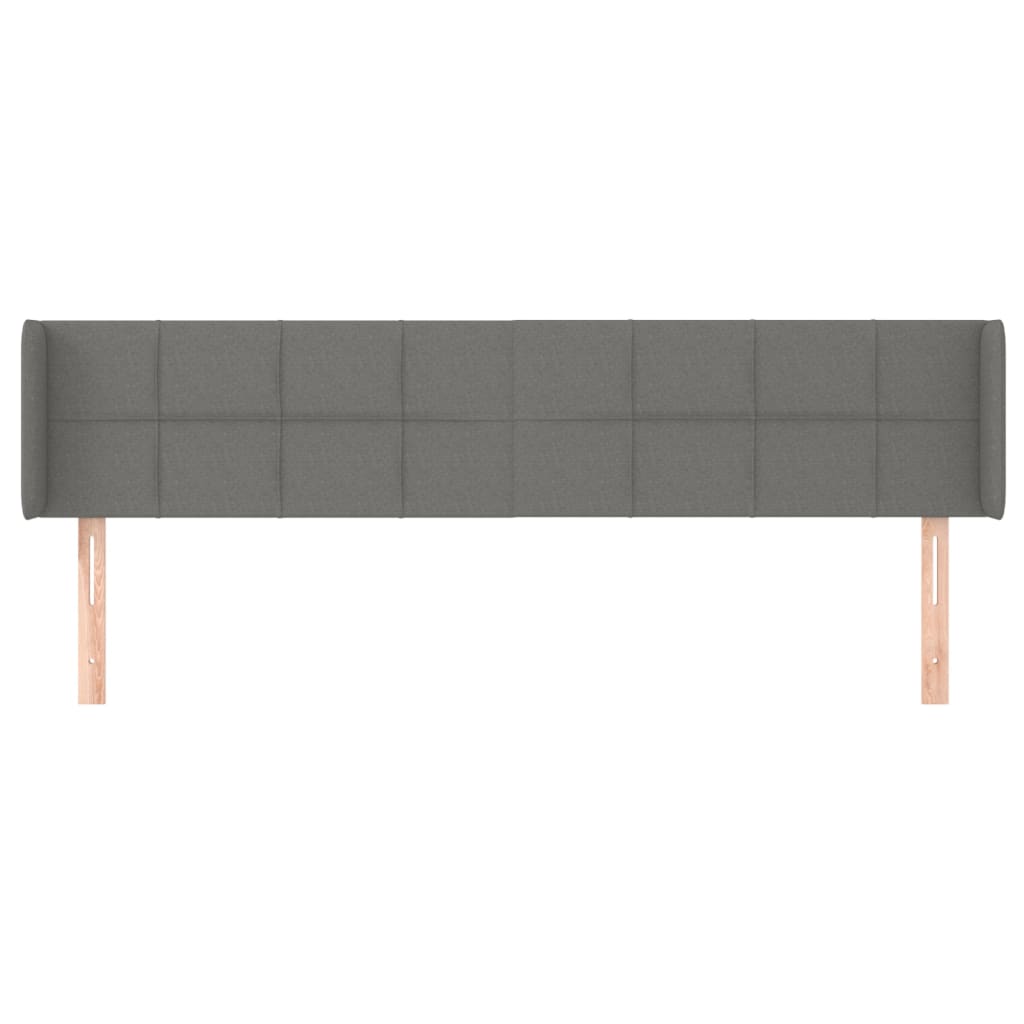 Hoofdbord met randen 163x16x78/88 cm stof donkergrijs is nu te koop bij PeponiXL, paradijselijk wonen!