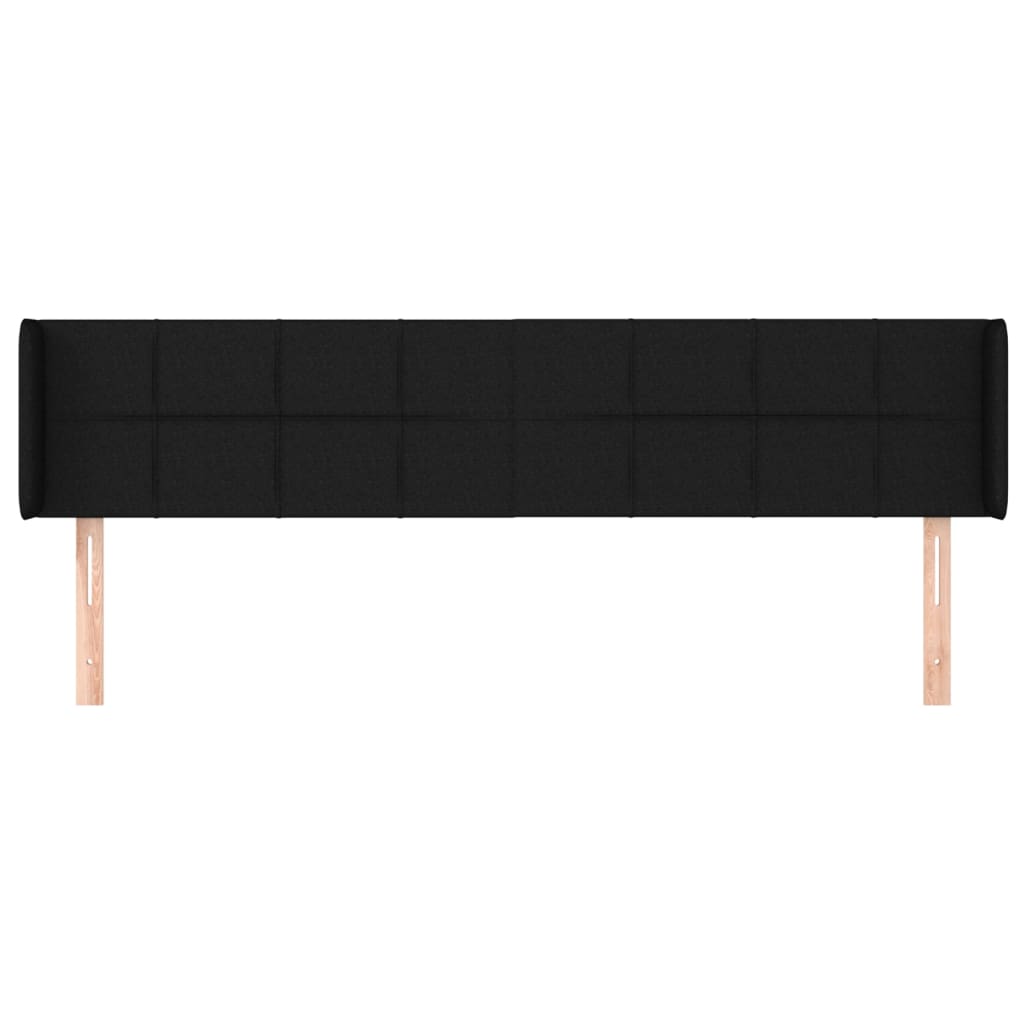 Hoofdbord met randen 163x16x78/88 cm stof zwart is nu te koop bij PeponiXL, paradijselijk wonen!