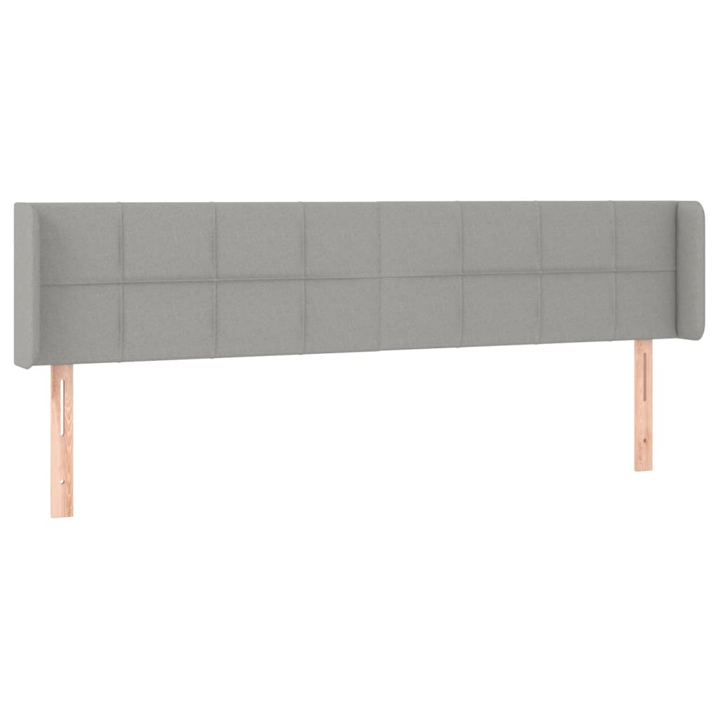 Hoofdbord met randen 183x16x78/88 cm stof lichtgrijs is nu te koop bij PeponiXL, paradijselijk wonen!