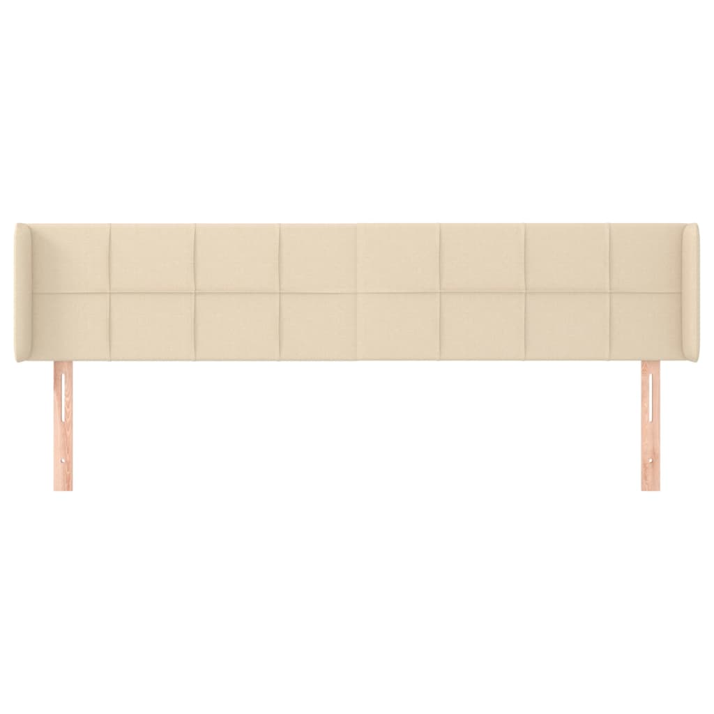 Hoofdbord met randen 183x16x78/88 cm stof crèmekleurig is nu te koop bij PeponiXL, paradijselijk wonen!