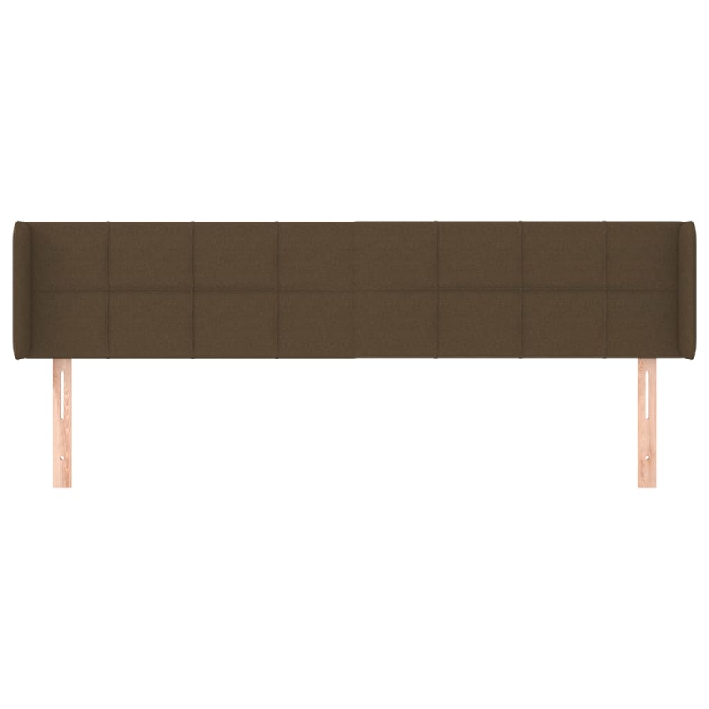 Hoofdbord met randen 203x16x78/88 cm stof donkerbruin is nu te koop bij PeponiXL, paradijselijk wonen!