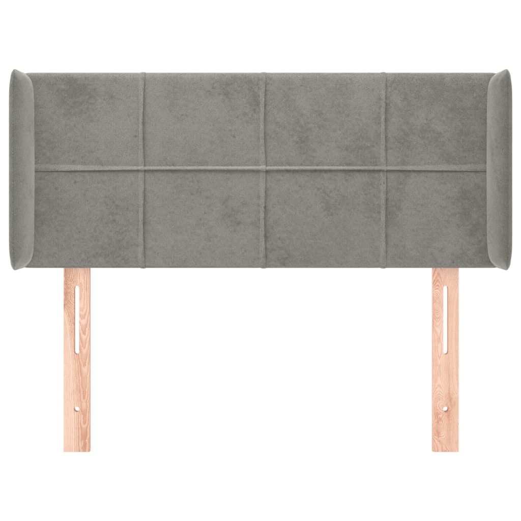 Hoofdbord met randen 83x16x78/88 cm fluweel lichtgrijs is nu te koop bij PeponiXL, paradijselijk wonen!