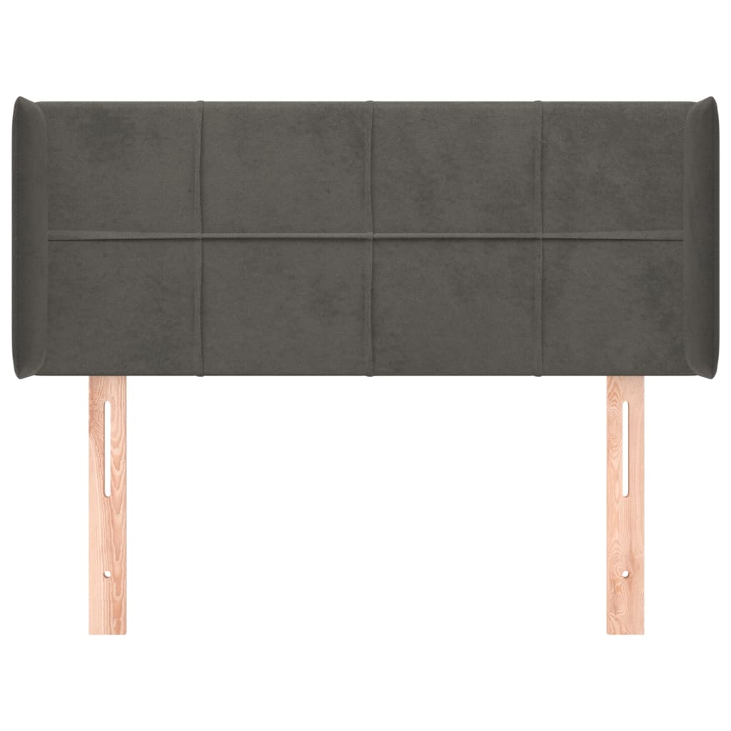 Hoofdbord met randen 83x16x78/88 cm fluweel donkergrijs is nu te koop bij PeponiXL, paradijselijk wonen!