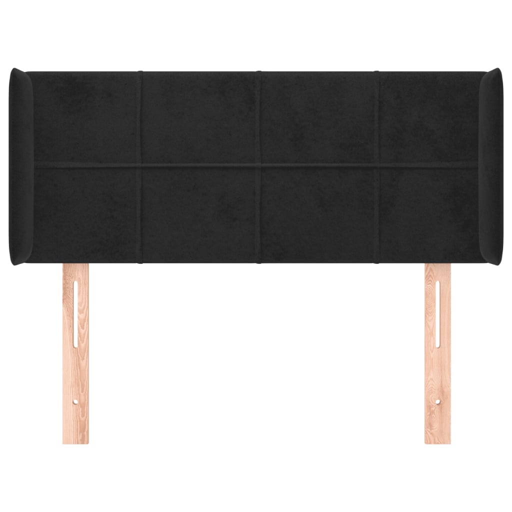 Hoofdbord met randen 83x16x78/88 cm fluweel zwart is nu te koop bij PeponiXL, paradijselijk wonen!