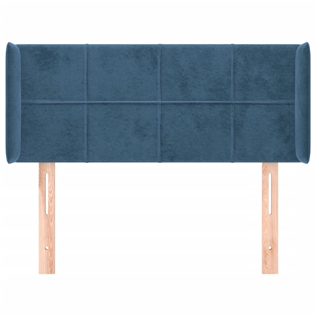 Hoofdbord met randen 83x16x78/88 cm fluweel donkerblauw is nu te koop bij PeponiXL, paradijselijk wonen!