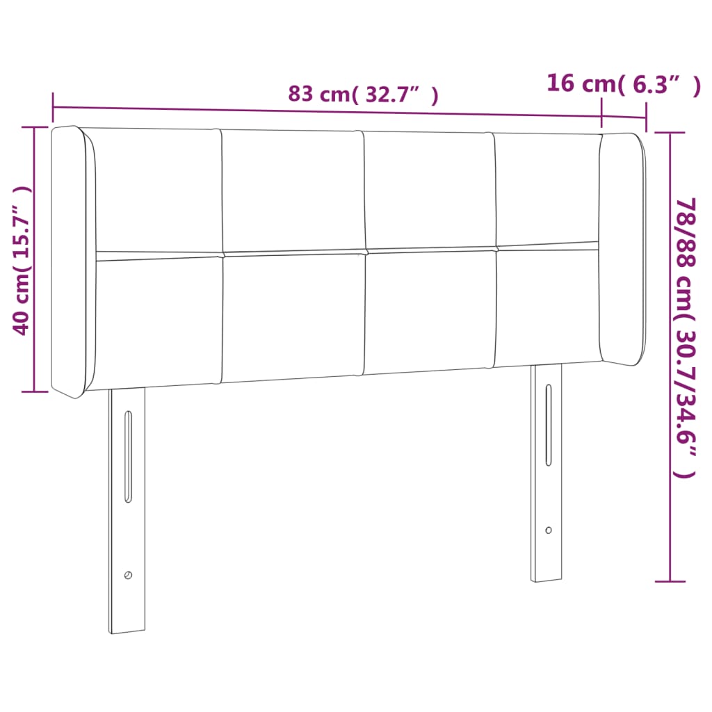 Hoofdbord met randen 83x16x78/88 cm fluweel donkerblauw is nu te koop bij PeponiXL, paradijselijk wonen!