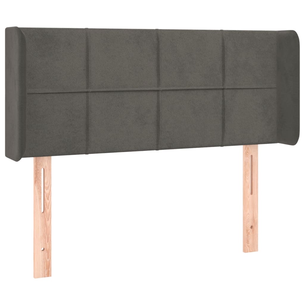 Hoofdbord met randen 93x16x78/88 cm fluweel donkergrijs is nu te koop bij PeponiXL, paradijselijk wonen!