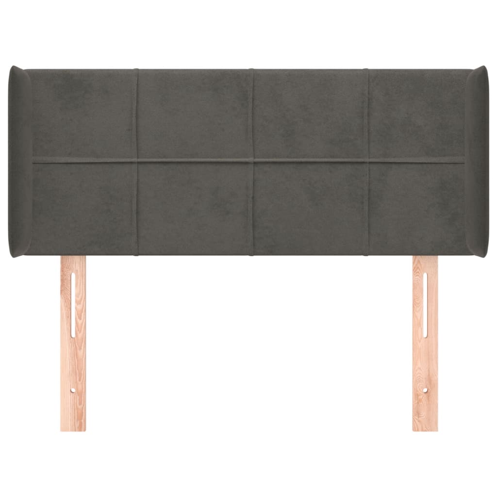 Hoofdbord met randen 93x16x78/88 cm fluweel donkergrijs is nu te koop bij PeponiXL, paradijselijk wonen!