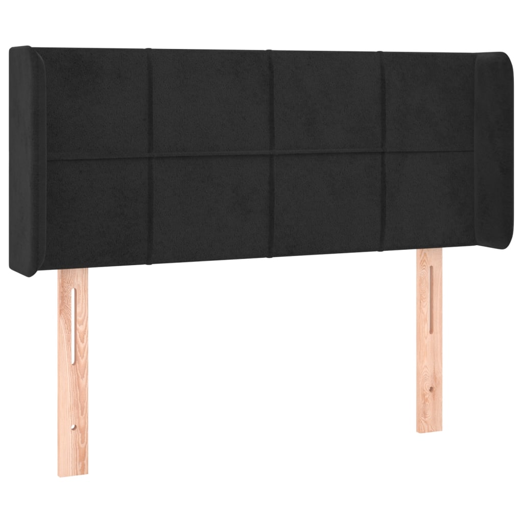 Hoofdbord met randen 93x16x78/88 cm fluweel zwart is nu te koop bij PeponiXL, paradijselijk wonen!