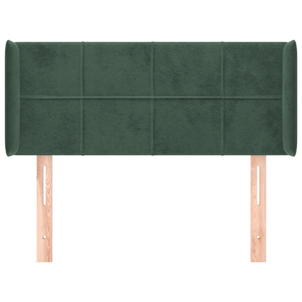 Hoofdbord met randen 93x16x78/88 cm fluweel donkergroen is nu te koop bij PeponiXL, paradijselijk wonen!