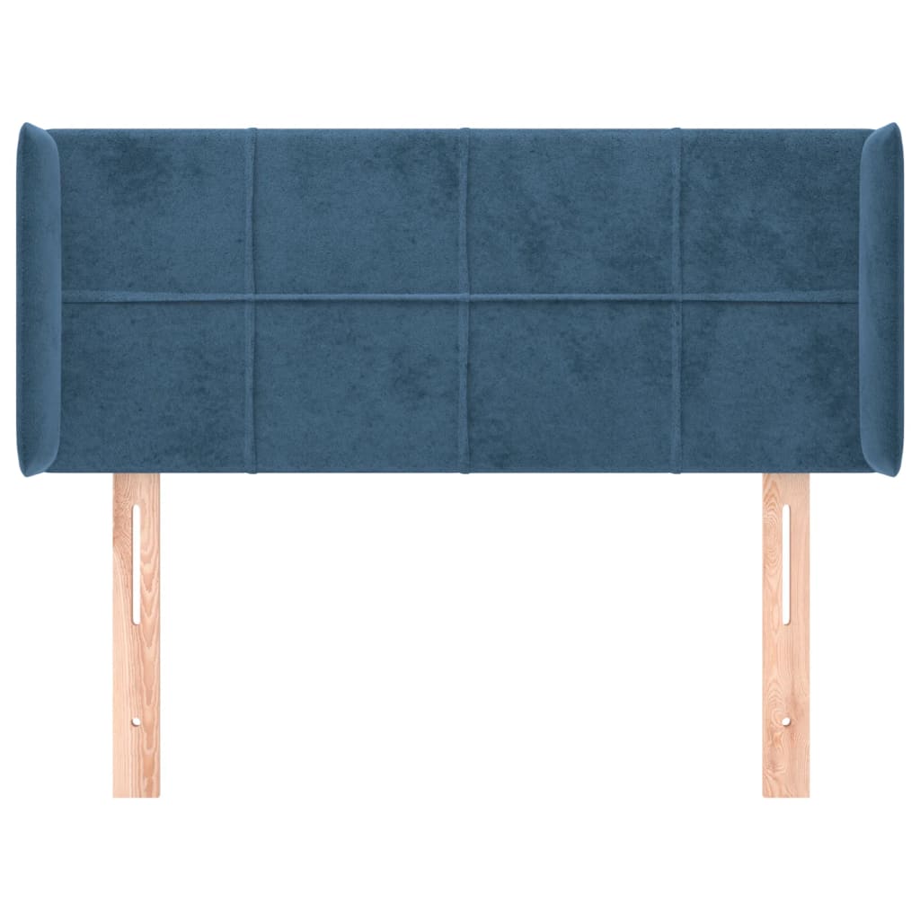 Hoofdbord met randen 93x16x78/88 cm fluweel donkerblauw is nu te koop bij PeponiXL, paradijselijk wonen!