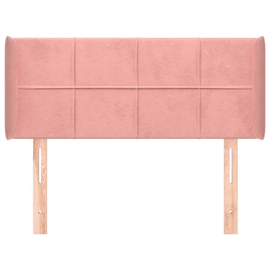 Hoofdbord met randen 93x16x78/88 cm fluweel roze is nu te koop bij PeponiXL, paradijselijk wonen!