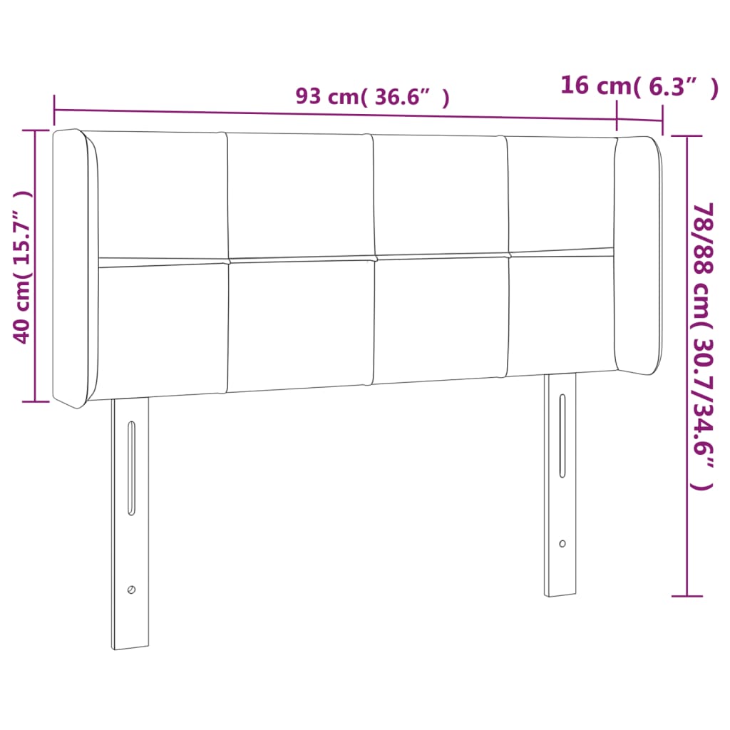 Hoofdbord met randen 93x16x78/88 cm fluweel roze is nu te koop bij PeponiXL, paradijselijk wonen!