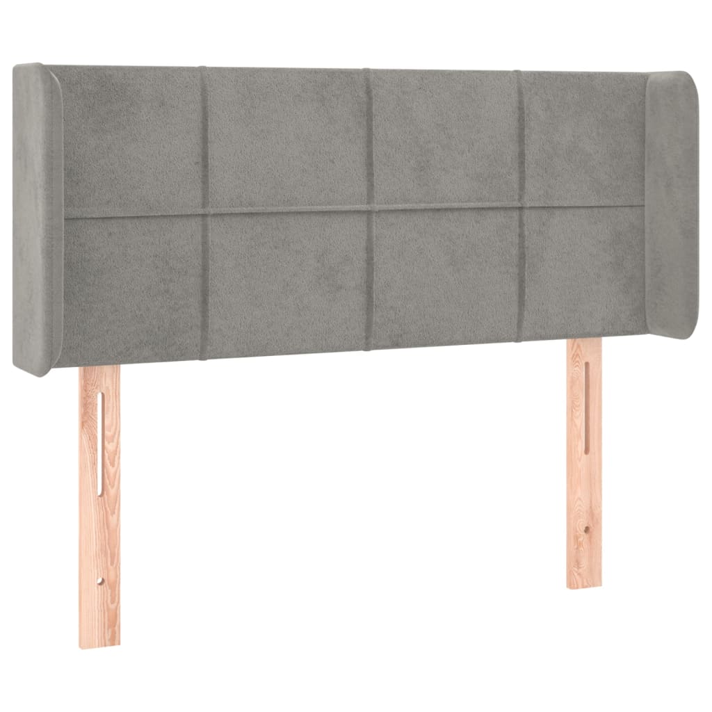 Hoofdbord met randen 103x16x78/88 cm fluweel lichtgrijs is nu te koop bij PeponiXL, paradijselijk wonen!