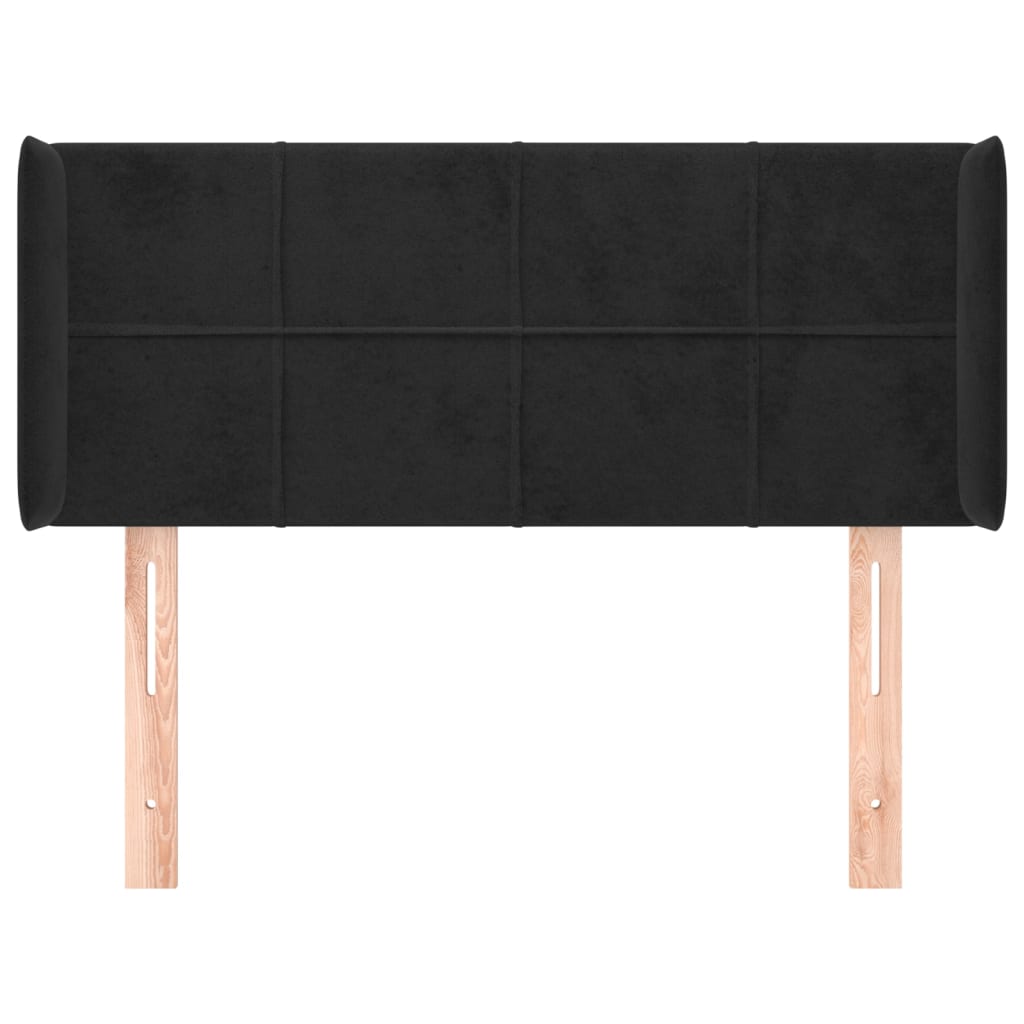 Hoofdbord met randen 103x16x78/88 cm fluweel zwart is nu te koop bij PeponiXL, paradijselijk wonen!