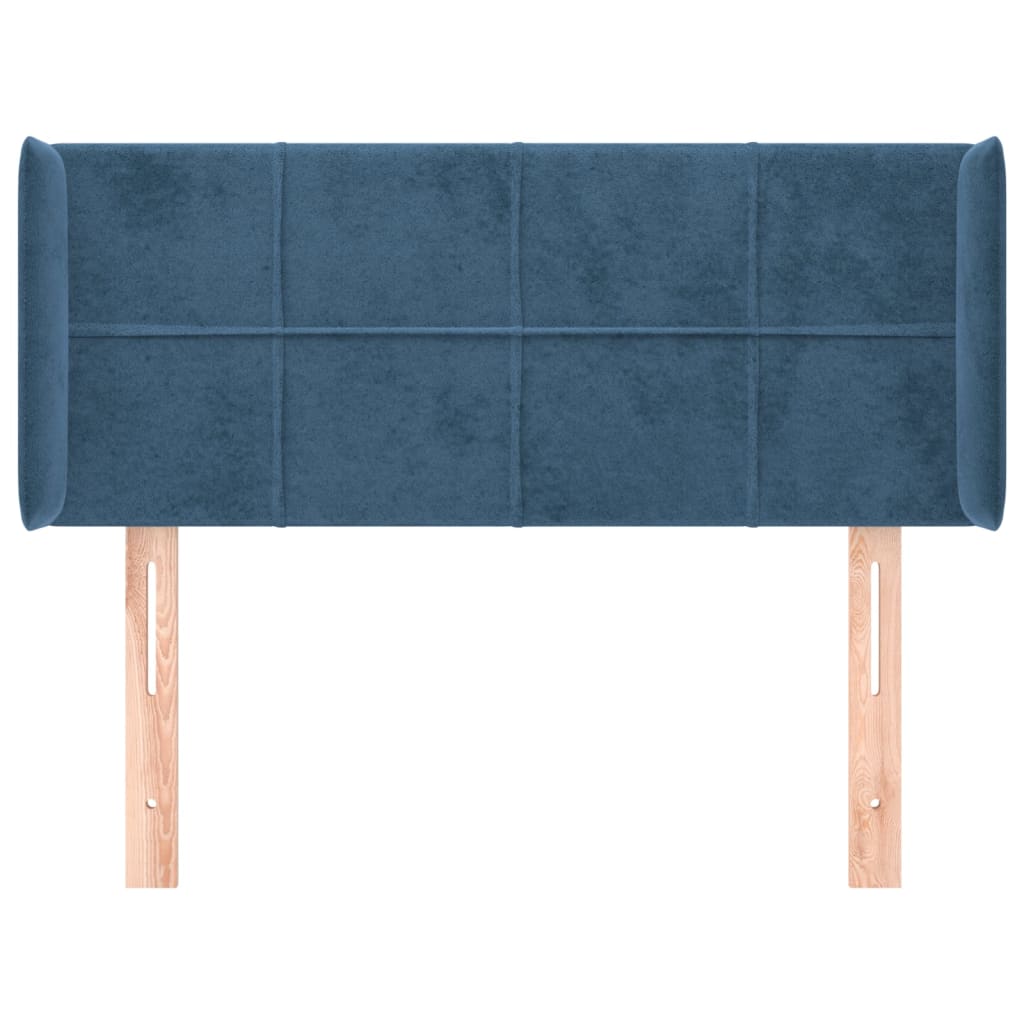 Hoofdbord met randen 103x16x78/88 cm fluweel donkerblauw is nu te koop bij PeponiXL, paradijselijk wonen!