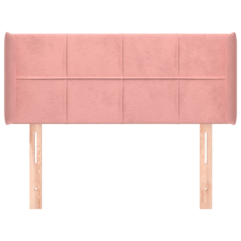 Hoofdbord met randen 103x16x78/88 cm fluweel roze is nu te koop bij PeponiXL, paradijselijk wonen!