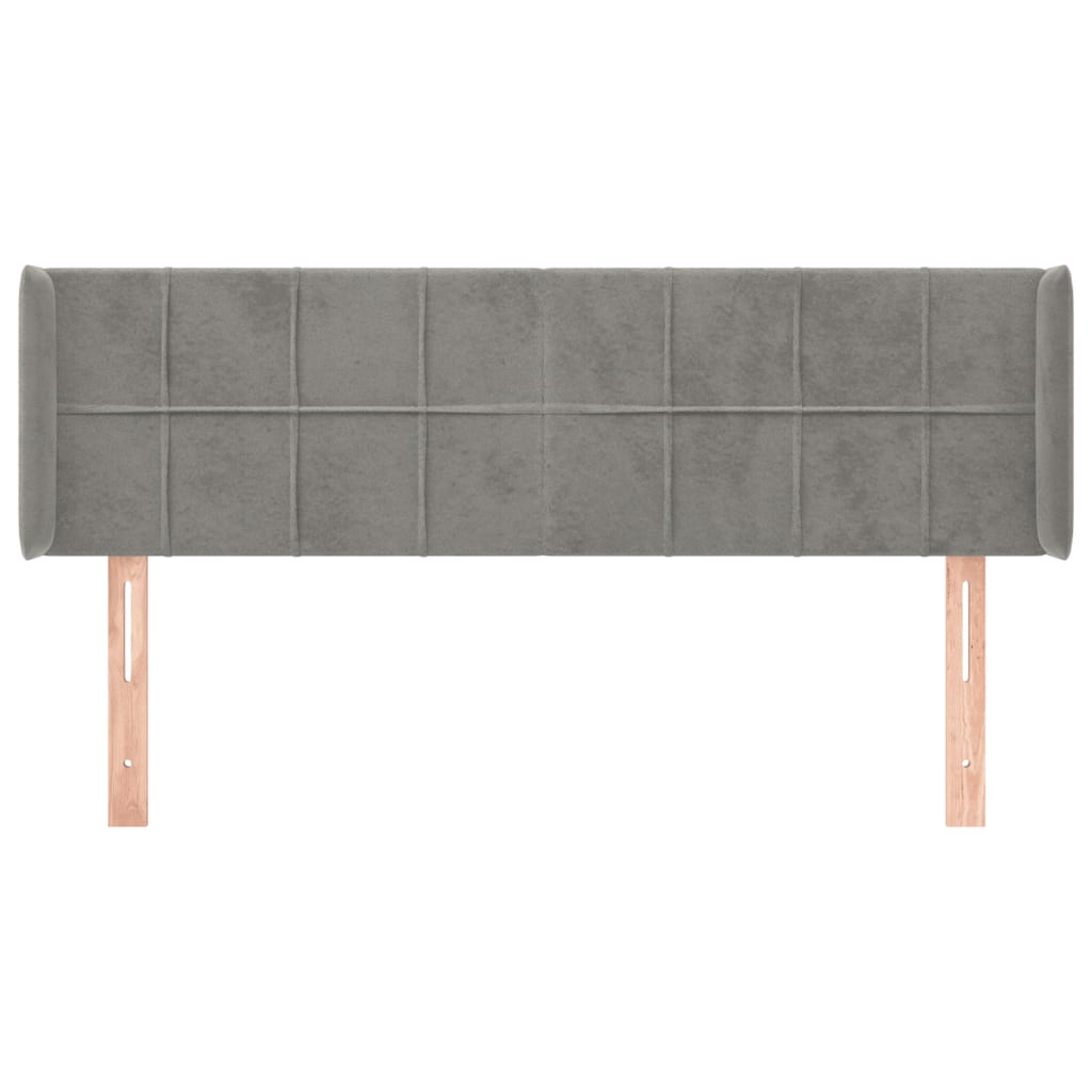Hoofdbord met randen 147x16x78/88 cm fluweel lichtgrijs is nu te koop bij PeponiXL, paradijselijk wonen!