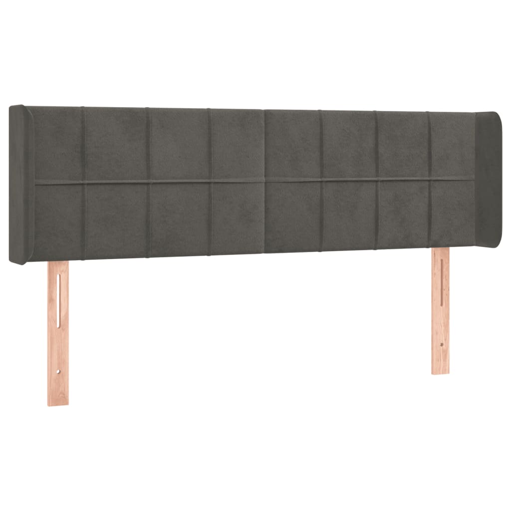 Hoofdbord met randen 147x16x78/88 cm fluweel donkergrijs is nu te koop bij PeponiXL, paradijselijk wonen!