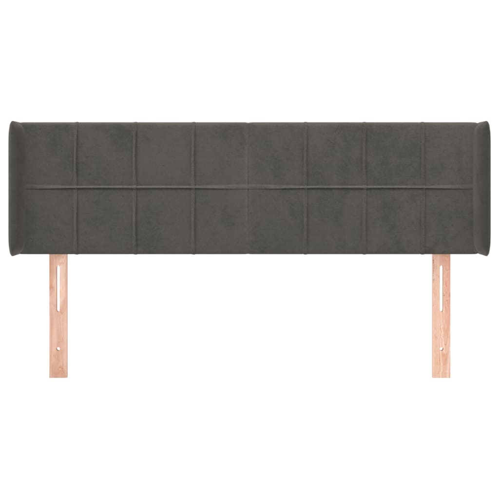 Hoofdbord met randen 147x16x78/88 cm fluweel donkergrijs is nu te koop bij PeponiXL, paradijselijk wonen!