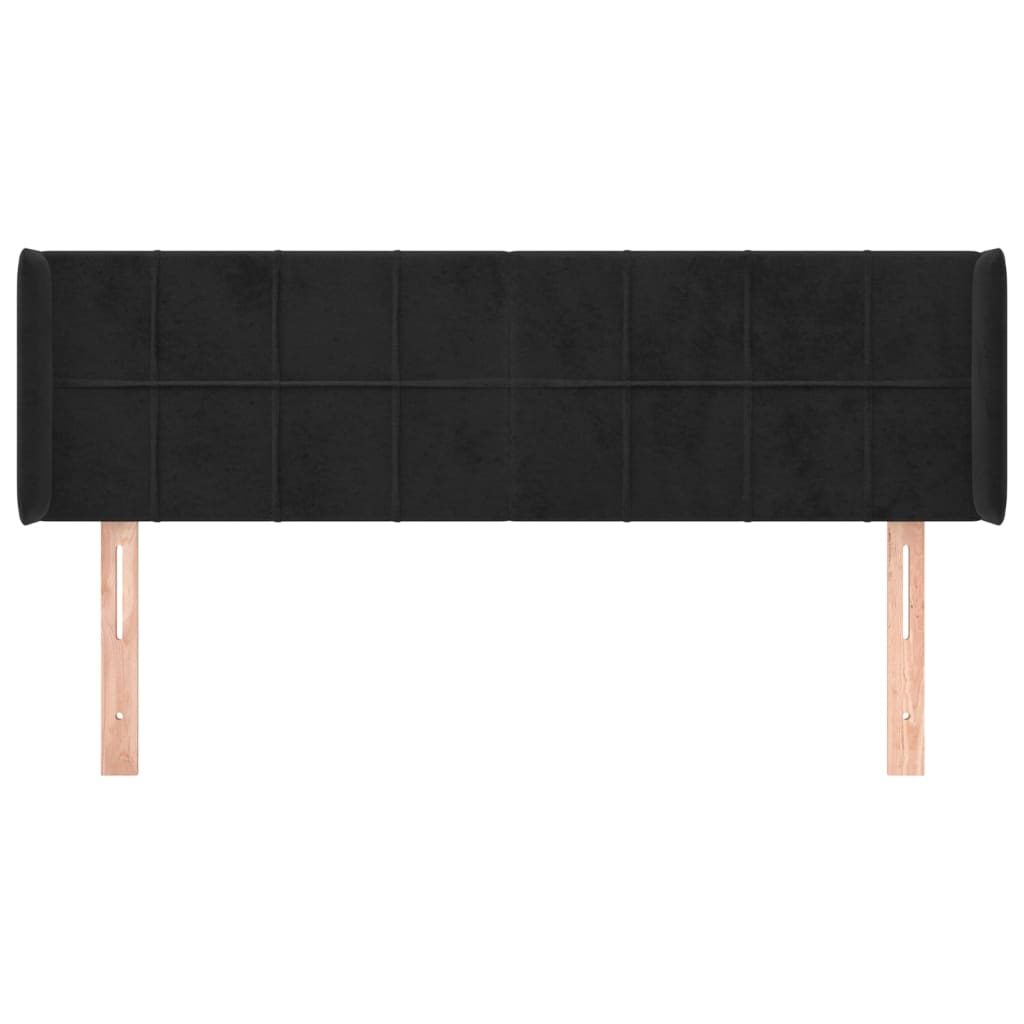 Hoofdbord met randen 147x16x78/88 cm fluweel zwart is nu te koop bij PeponiXL, paradijselijk wonen!