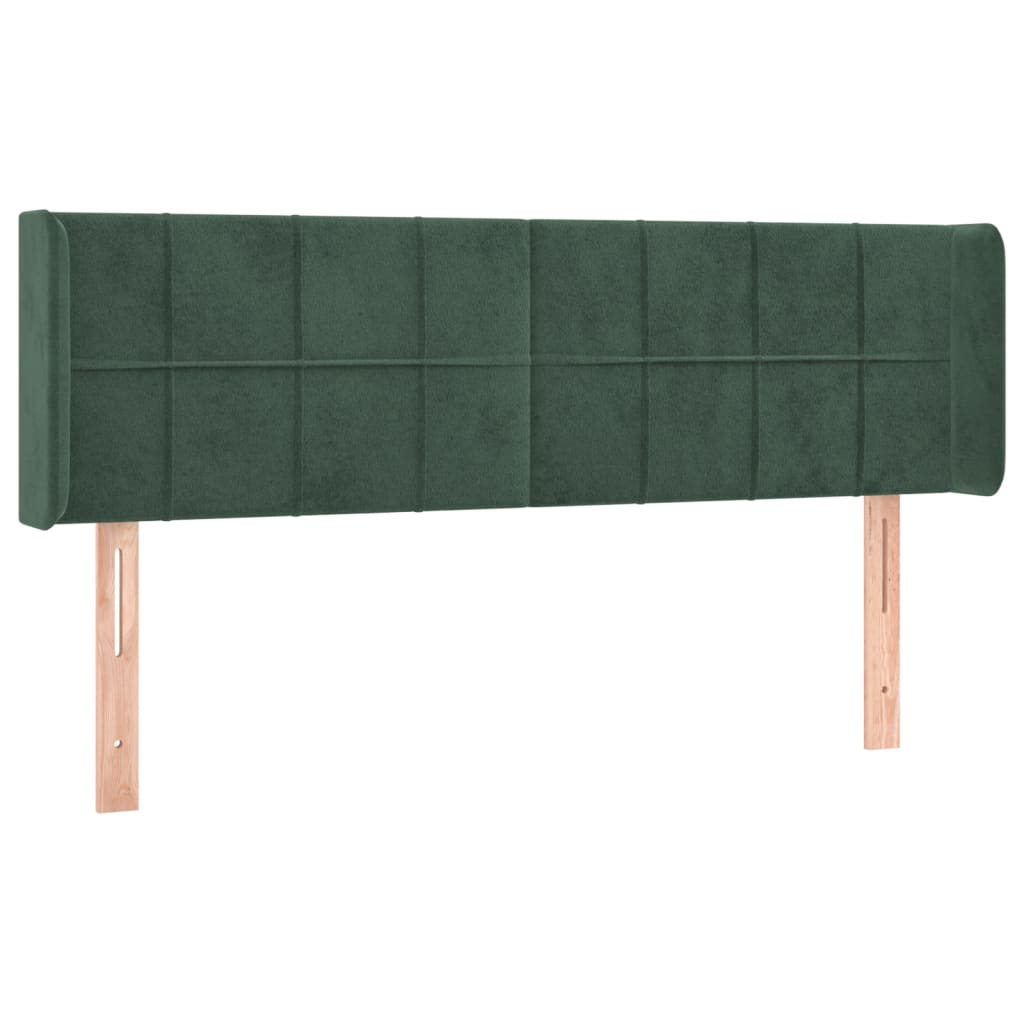 Hoofdbord met randen 147x16x78/88 cm fluweel donkergroen is nu te koop bij PeponiXL, paradijselijk wonen!
