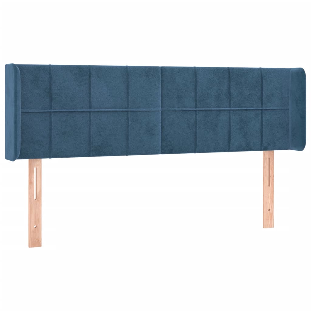 Hoofdbord met randen 147x16x78/88 cm fluweel donkerblauw is nu te koop bij PeponiXL, paradijselijk wonen!