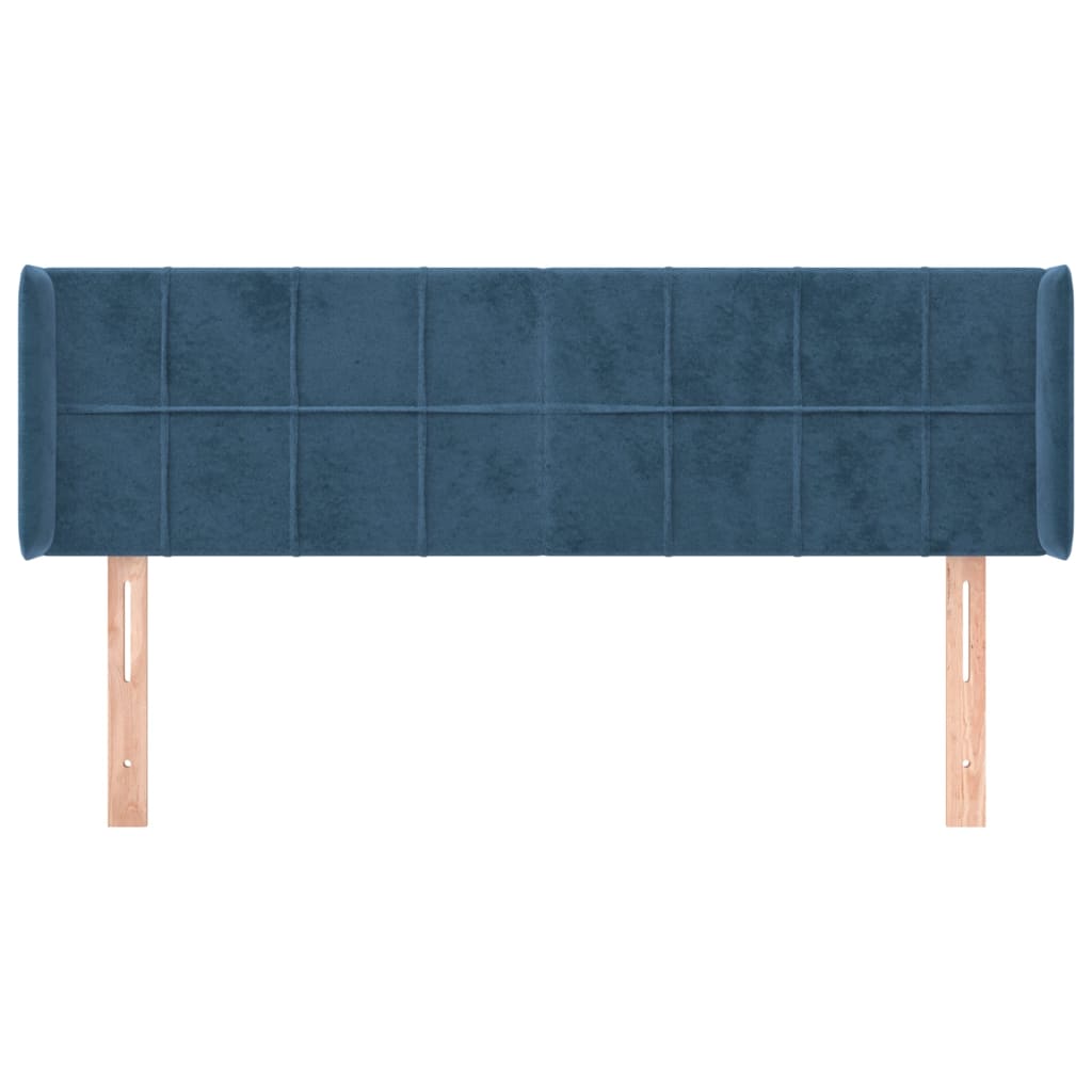Hoofdbord met randen 147x16x78/88 cm fluweel donkerblauw is nu te koop bij PeponiXL, paradijselijk wonen!