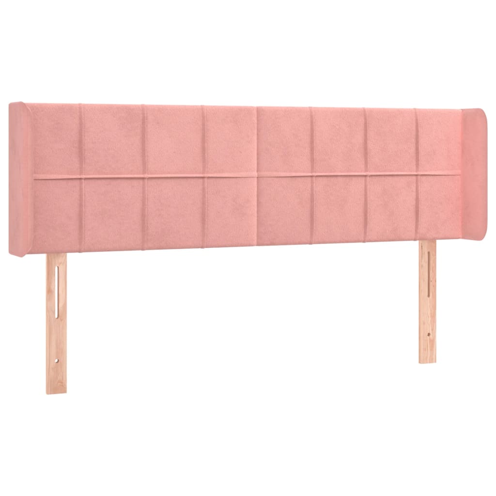 Hoofdbord met randen 147x16x78/88 cm fluweel roze is nu te koop bij PeponiXL, paradijselijk wonen!