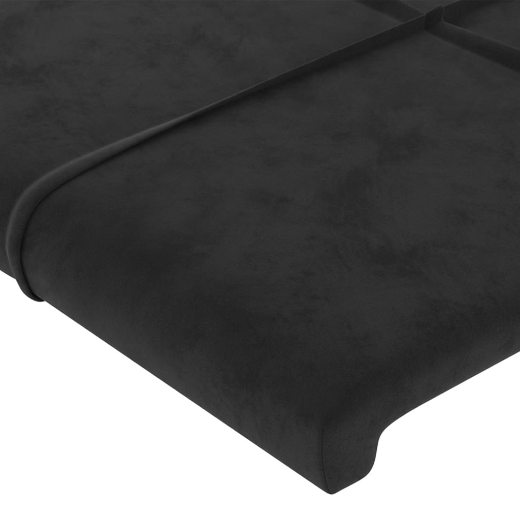 Hoofdbord met randen 163x16x78/88 cm fluweel zwart is nu te koop bij PeponiXL, paradijselijk wonen!
