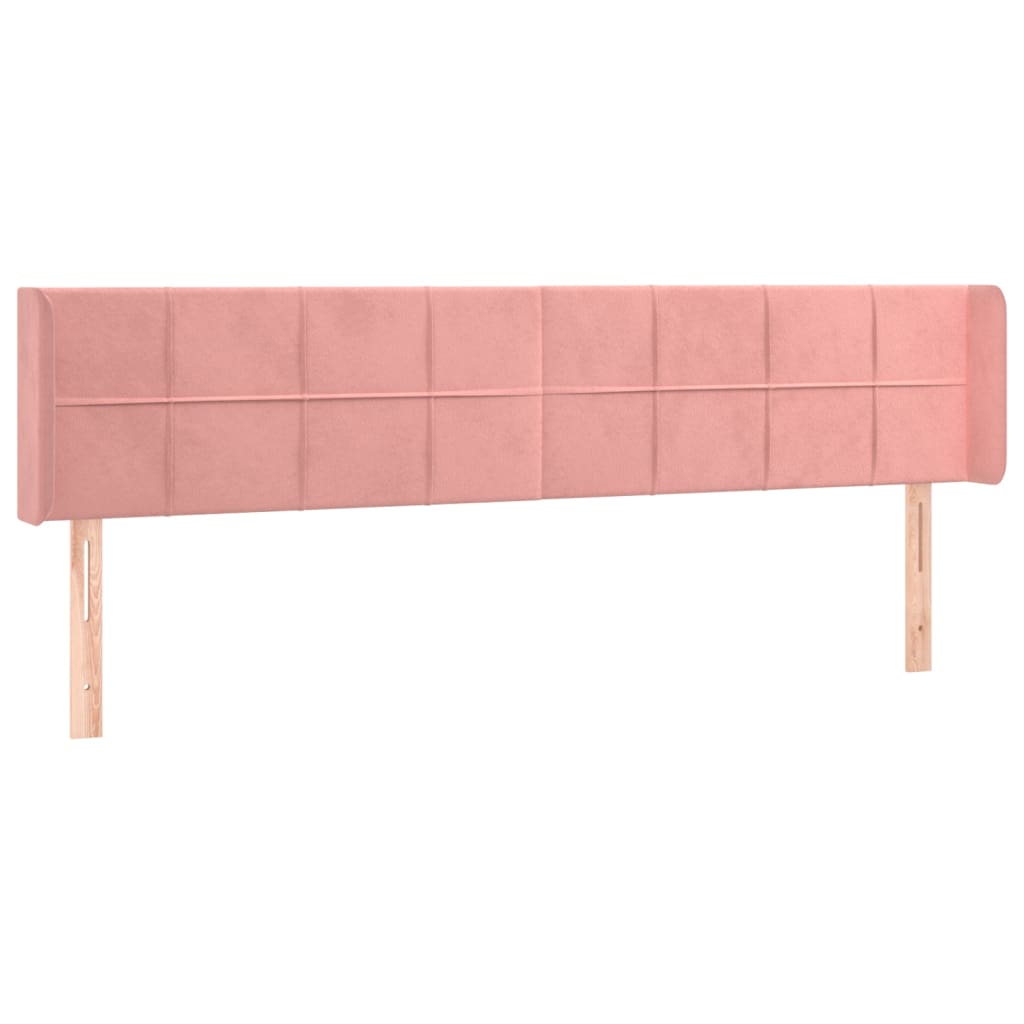 Hoofdbord met randen 163x16x78/88 cm fluweel roze is nu te koop bij PeponiXL, paradijselijk wonen!