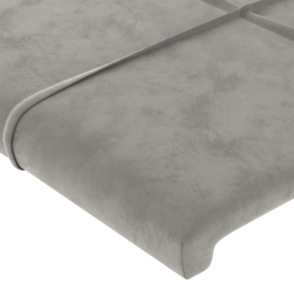 Hoofdbord met randen 183x16x78/88 cm fluweel lichtgrijs is nu te koop bij PeponiXL, paradijselijk wonen!