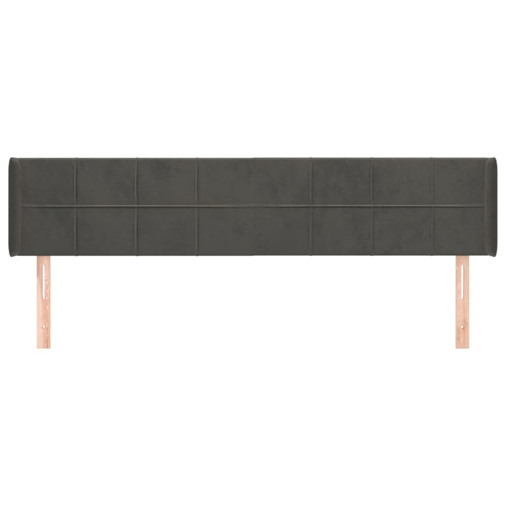 Hoofdbord met randen 183x16x78/88 cm fluweel donkergrijs is nu te koop bij PeponiXL, paradijselijk wonen!