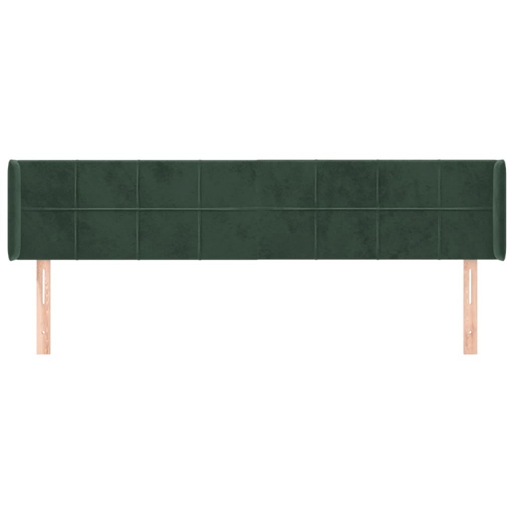 Hoofdbord met randen 183x16x78/88 cm fluweel donkergroen is nu te koop bij PeponiXL, paradijselijk wonen!