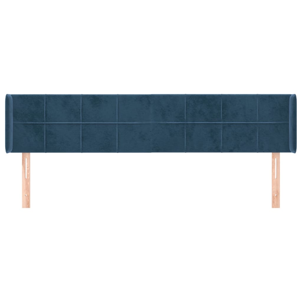 Hoofdbord met randen 183x16x78/88 cm fluweel donkerblauw is nu te koop bij PeponiXL, paradijselijk wonen!